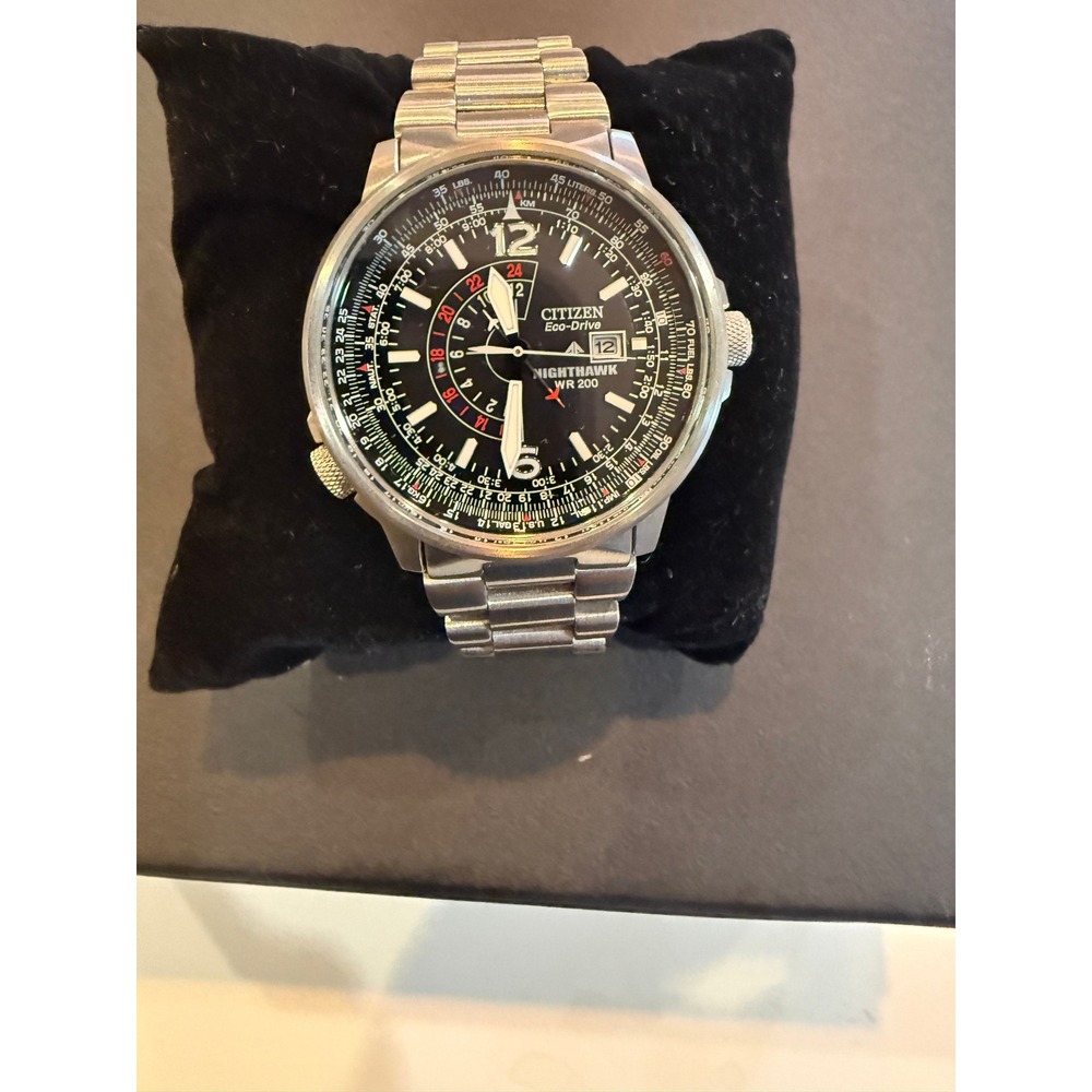 Citizen Nighthawk Eco Drive WR200 Chronograph Black Dial Men's Watch